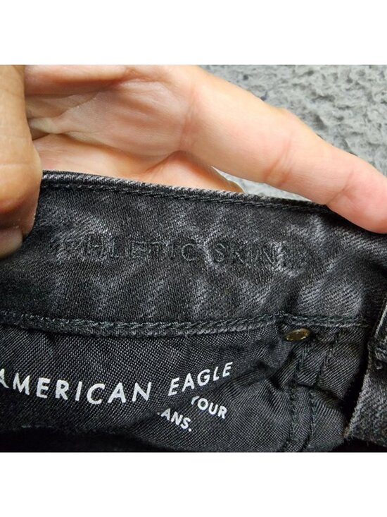 American Eagle Outfitters Jeans Mens 28x30 Black Denim Athletic Skinny - Picture 11 of 14